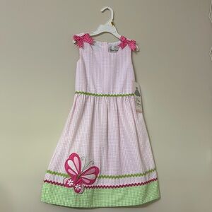 Brand: rare editions dress/seasucker. Color: pink with butterfly. NEW WITH TAG!
